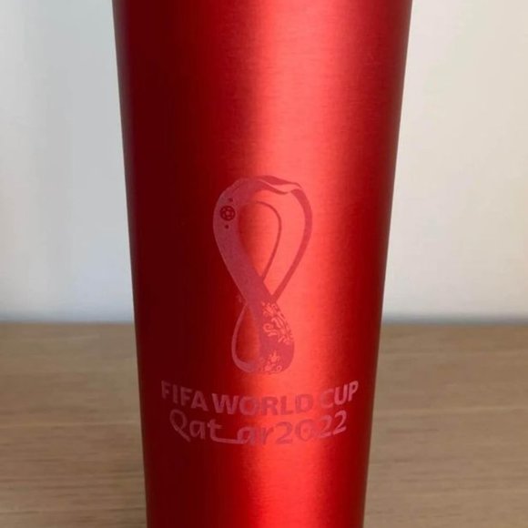 Pair of FIFA World Cup Qatar 2022 Budweiser Original Aluminum Tumblers Glasses - Picture 6 of 6